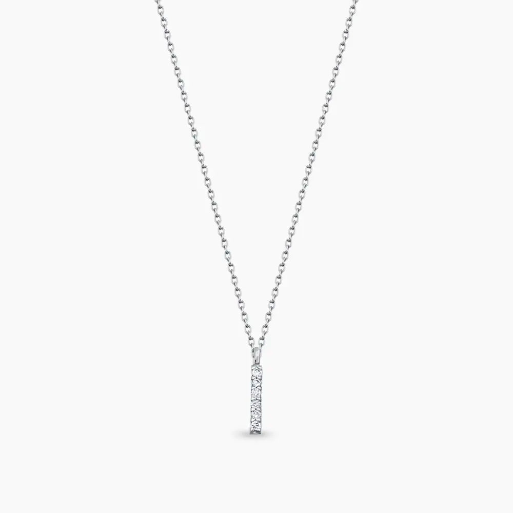 I Harf 0.04 CT Pırlanta Taşlı Beyaz Altın Kolye