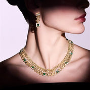 İki Sıra Zümrüt Taşlı Gurmet Zincir