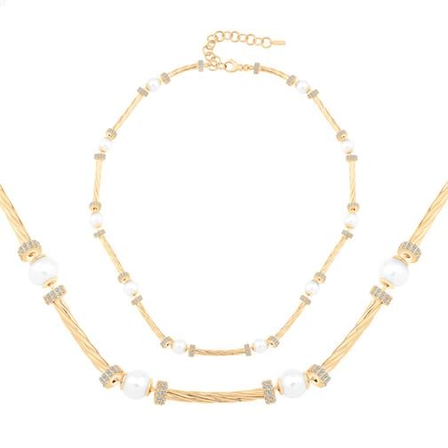 İnci Burgu Silindir Kolye