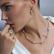 İnci Burgu Silindir Kolye