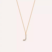 J Harf 0.05 CT Pırlanta Taşlı Rose Altın Kolye