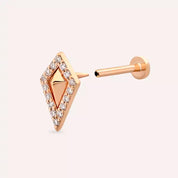 Kite Pırlanta Taşlı Rose Altın Piercing