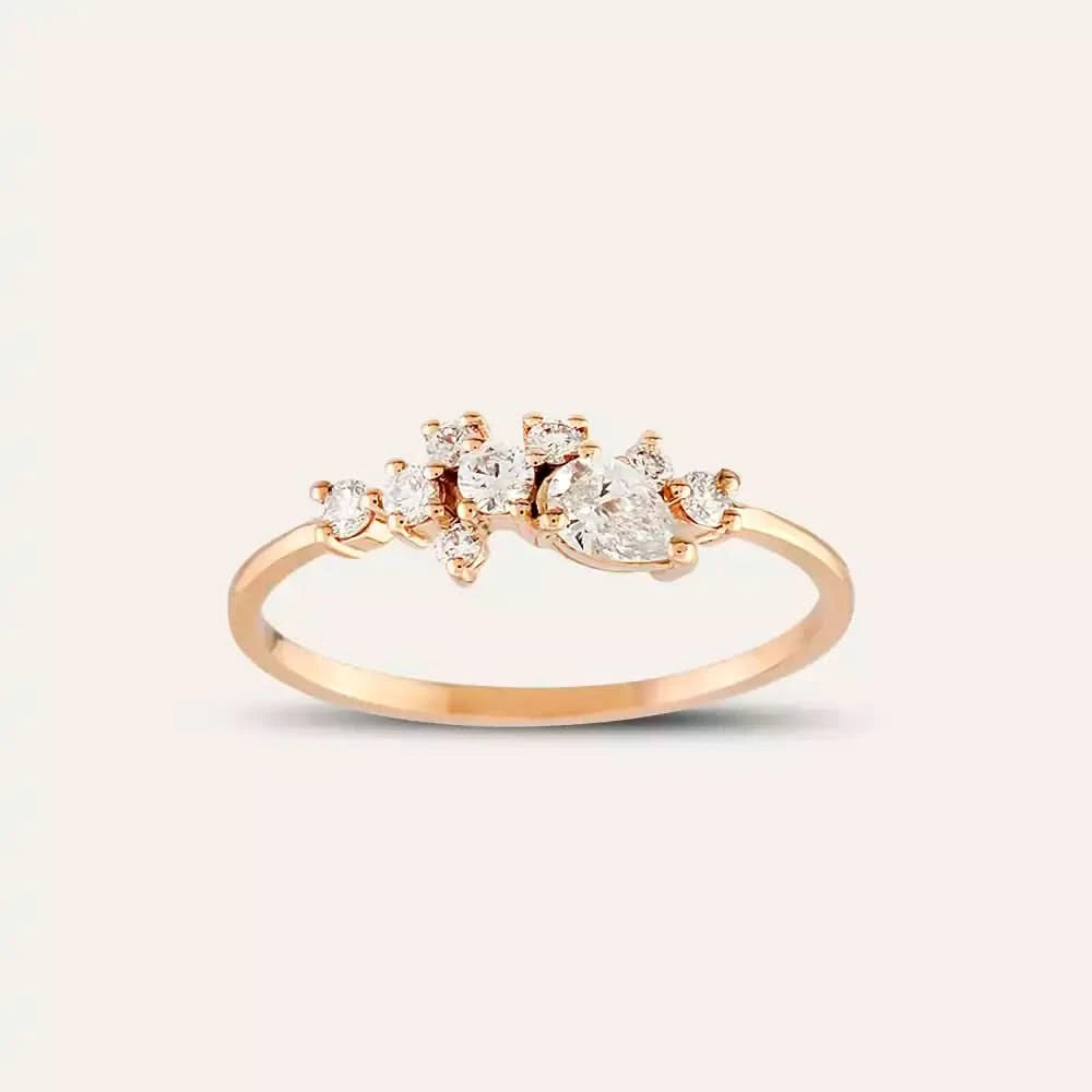 Kleio 0.46 CT Pırlanta Taşlı Rose Altın Yüzük