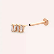 Knit Pırlanta Taşlı Rose Altın Piercing