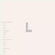 L Harf Pırlanta Taşlı Beyaz Altın Tek Küpe