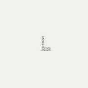 L Harf Pırlanta Taşlı Beyaz Altın Tek Küpe