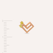 Labyrinth Yellow Safir Taşlı Rose Altın Tek Küpe