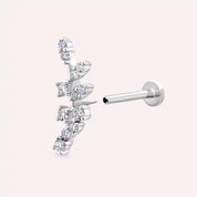 Laurel Pırlanta Taşlı Beyaz Altın Piercing