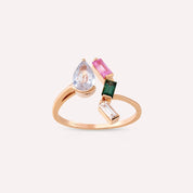 Legame 1.45 CT Multicolor Safir ve Pırlanta Taşlı Rose Altın Yüzük
