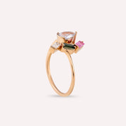 Legame 1.45 CT Multicolor Safir ve Pırlanta Taşlı Rose Altın Yüzük