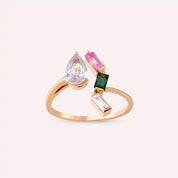 Arte 1.45 CT Multicolor Safir ve Pırlanta Taşlı Rose Altın Yüzük
