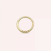 Lei Pırlanta Taşlı Sarı Altın Halka Piercing