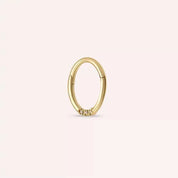 Lei Pırlanta Taşlı Sarı Altın Halka Piercing