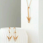 Levy Pırlanta Taşlı Rose Altın Küpe