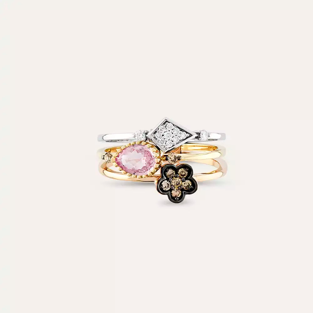 Poem 1.04 CT Pırlanta ve Pink Safir Taşlı Yüzük