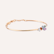 Lily 0.82 CT Multicolor Safir ve Pırlanta Taşlı Rose Altın Bileklik