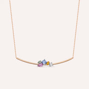 Lily 0.81 CT Multicolor Safir ve Pırlanta Taşlı Sarı Altın Bileklik