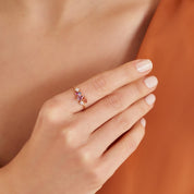 Lily 1.06 CT Multicolor Safir ve Pırlanta Taşlı Rose Altın Yüzük