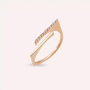 Linear 0.05 CT Pırlanta Taşlı Rose Altın Yüzük