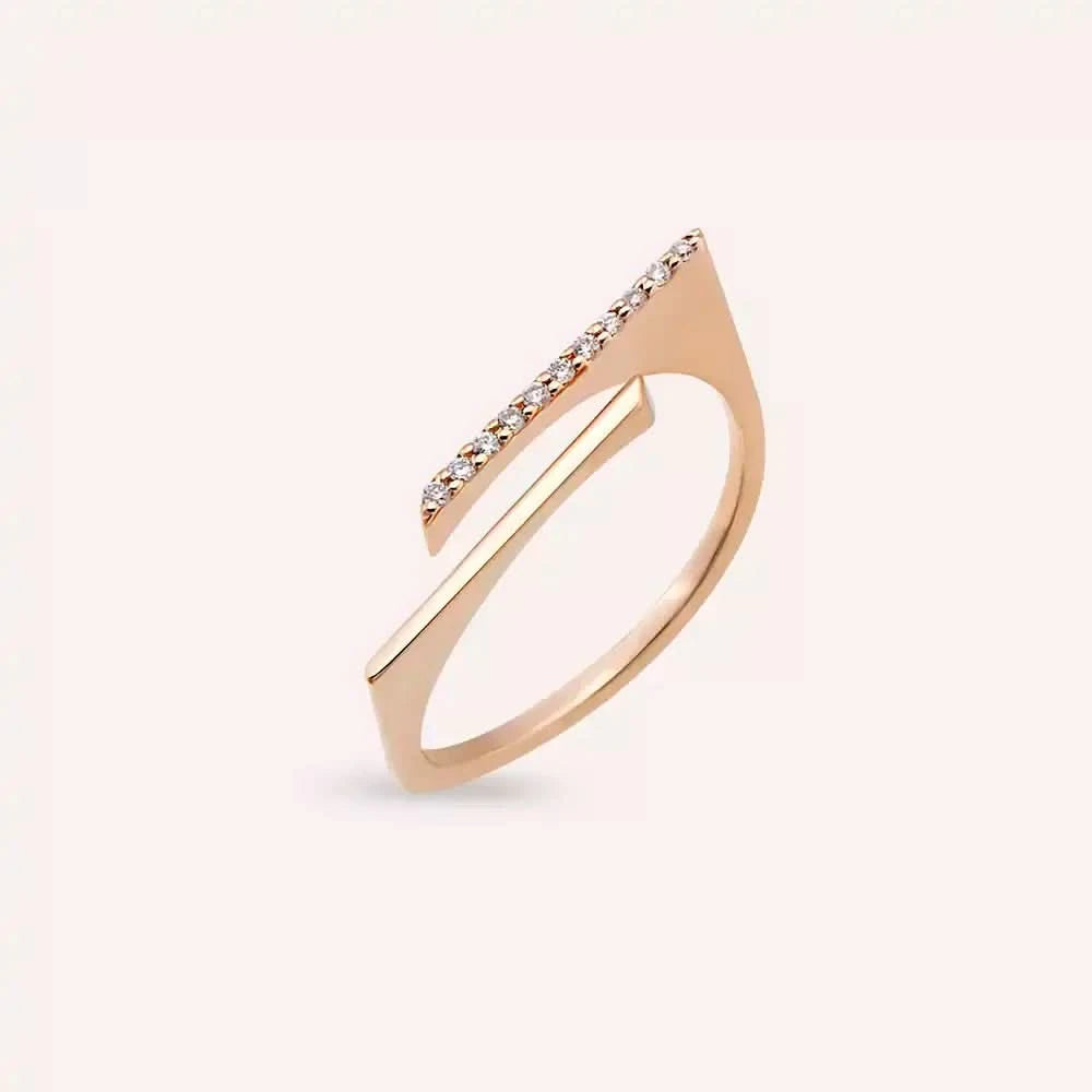 Linear 0.05 CT Pırlanta Taşlı Rose Altın Yüzük