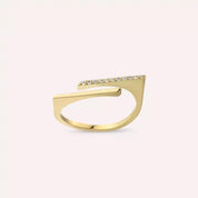 Linear 0.06 CT Pırlanta Taşlı Sarı Altın Yüzük