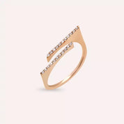 Linear 0.10 CT Pırlanta Taşlı Rose Altın Yüzük