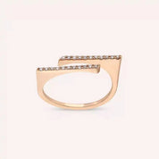 Linear 0.10 CT Pırlanta Taşlı Rose Altın Yüzük