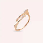 Linear 0.10 CT Pırlanta Taşlı Rose Altın Yüzük