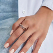 Linear 0.11 CT Pırlanta Taşlı Beyaz Altın Yüzük