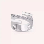 Linear Bold 0.27 CT Pırlanta Taşlı Beyaz Altın Yüzük