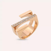 Linear Bold 0.27 CT Pırlanta Taşlı Rose Altın Yüzük