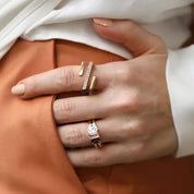 Linear Bold 0.27 CT Pırlanta Taşlı Rose Altın Yüzük