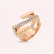 Linear Bold 0.27 CT Pırlanta Taşlı Rose Altın Yüzük