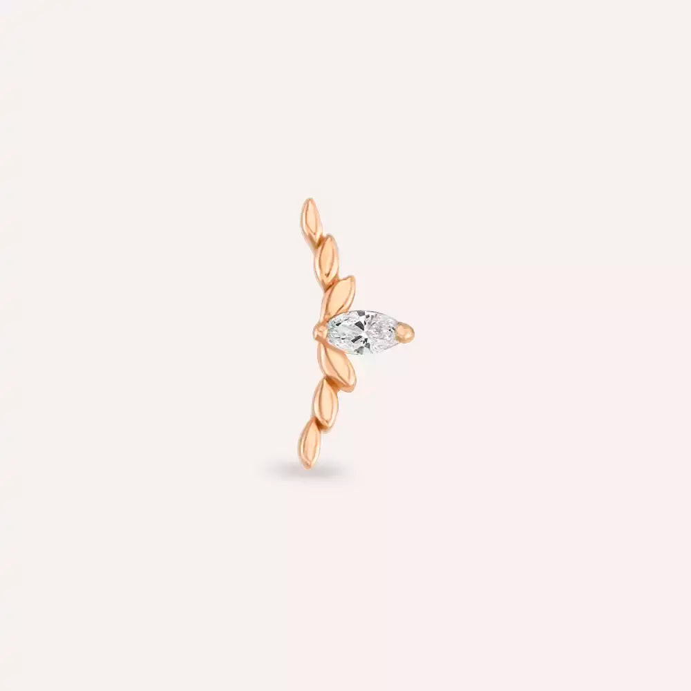 Liora Pırlanta Taşlı Rose Altın Piercing