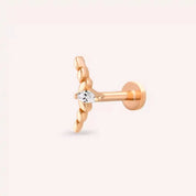Liora Pırlanta Taşlı Rose Altın Piercing