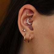 Liora Pırlanta Taşlı Rose Altın Tek Küpe