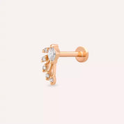 Lithe Pırlanta Taşlı Rose Altın Piercing