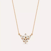 Livas Pırlanta Taşlı Rose Altın Kolye