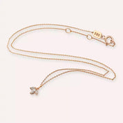 Lotus 0.12 CT Markiz Kesim Pırlanta Taşlı Rose Altın Kolye