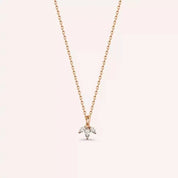 Lotus 0.12 CT Markiz Kesim Pırlanta Taşlı Rose Altın Kolye