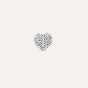 Love 0.20 CT Pırlanta Taşlı Beyaz Altın Tek Küpe