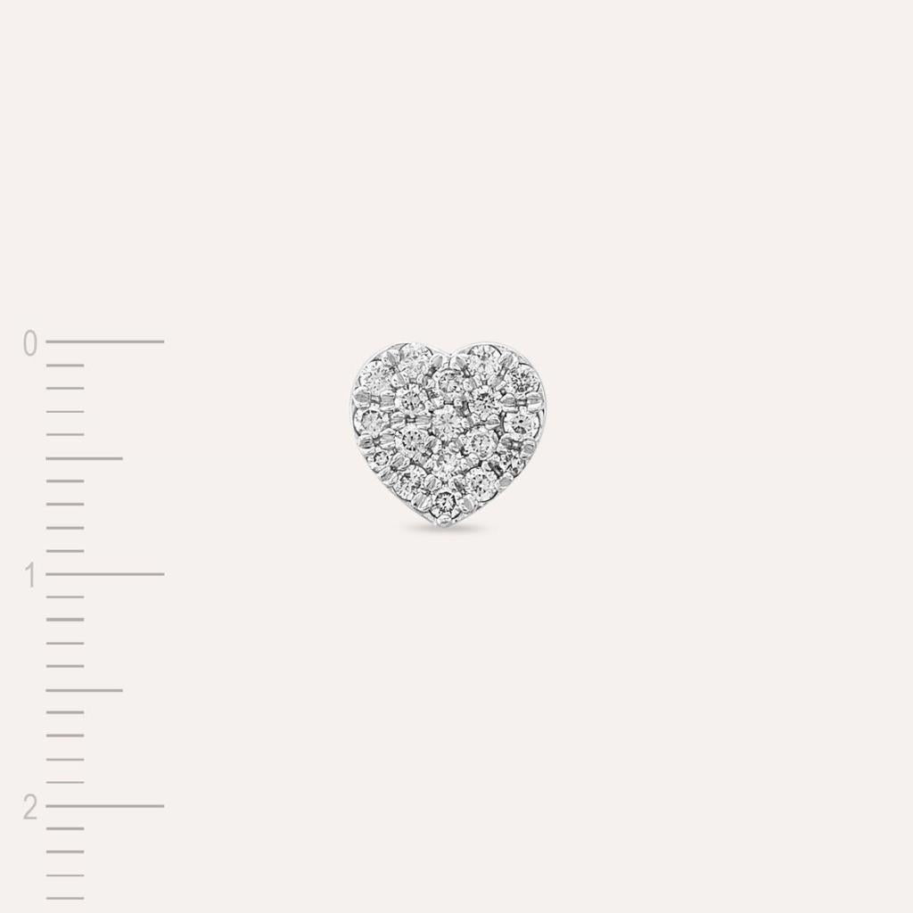 Love 0.20 CT Pırlanta Taşlı Beyaz Altın Tek Küpe