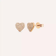 Eros 0.30 CT Pırlanta Taşlı Rose Altın Küpe