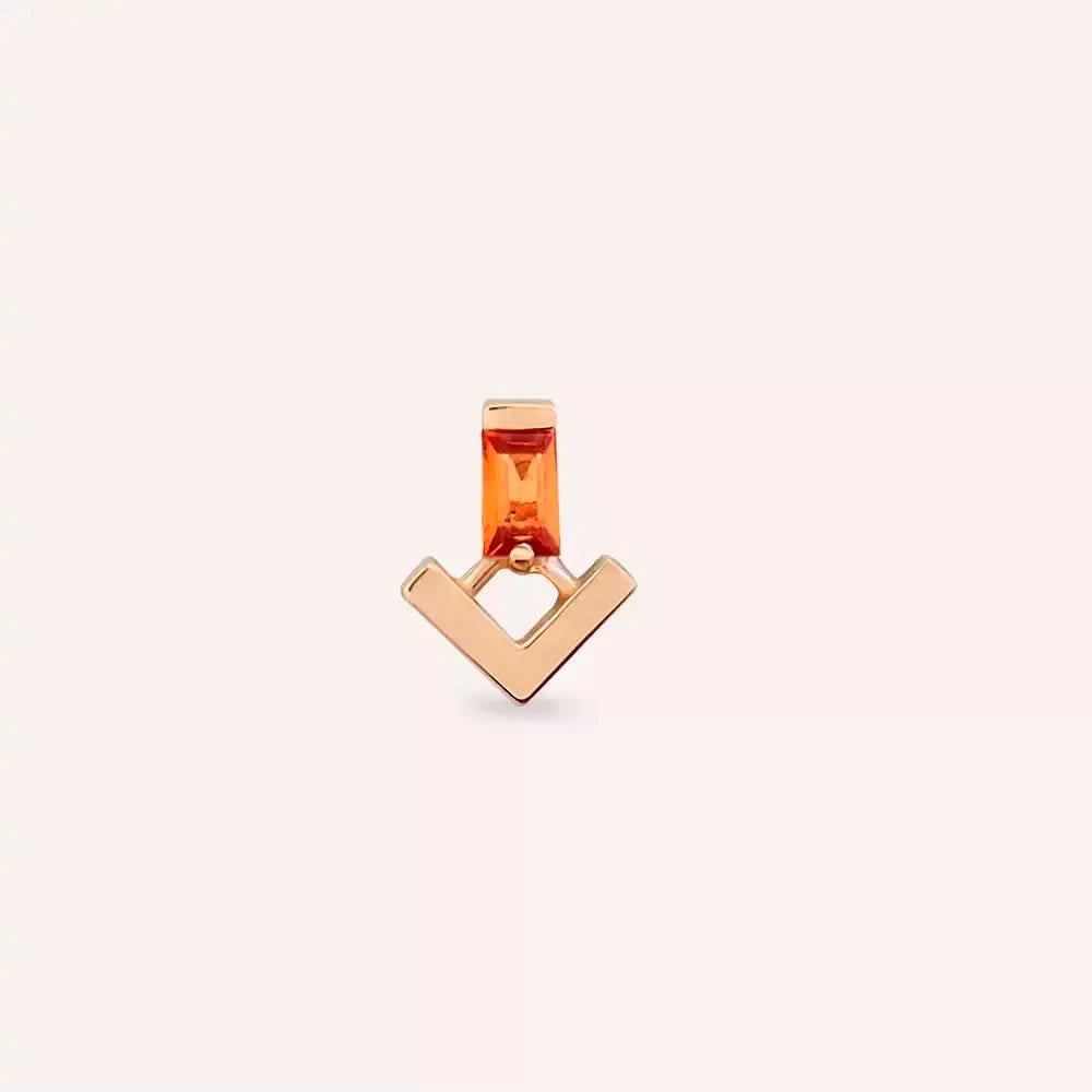 Lumi Orange Safir Taşlı Rose Altın Piercing