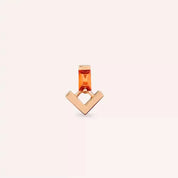 Lumi Orange Safir Taşlı Rose Altın Piercing