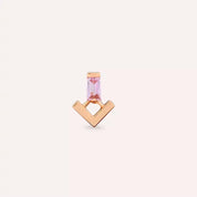 Lumi Pink Safir Taşlı Rose Gold Piercing
