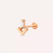 Lumi Pırlanta Taşlı Rose Altın Piercing