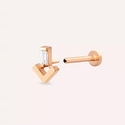 Lumi Pırlanta Taşlı Rose Altın Piercing