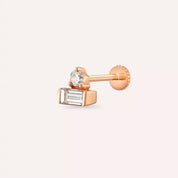 Luna Pırlanta Taşlı Rose Altın Piercing