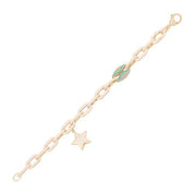 Mineli Yıldız Detay Tasarım Altın Bileklik